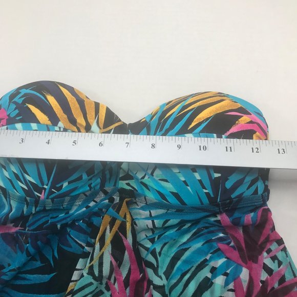 Kona Sol Women's Size Small 4-6 Strapless Twist Bandeau Flyaway Tankini Top New - Picture 8 of 13